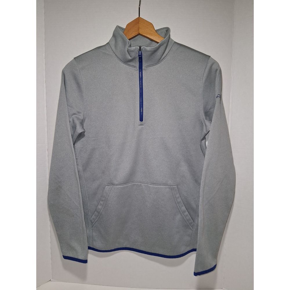 Under Armor Boys XL Gray Blue Fleece 3/4 Zip‎ Sweatshirt cold gear loose